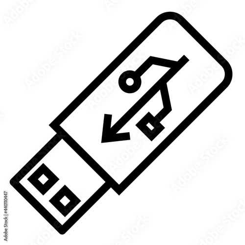 USB outline style icon