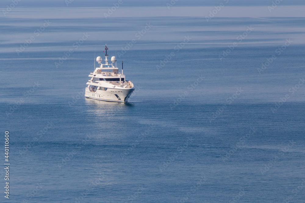 view on white speed yacht in sea view on white speed yacht in sea