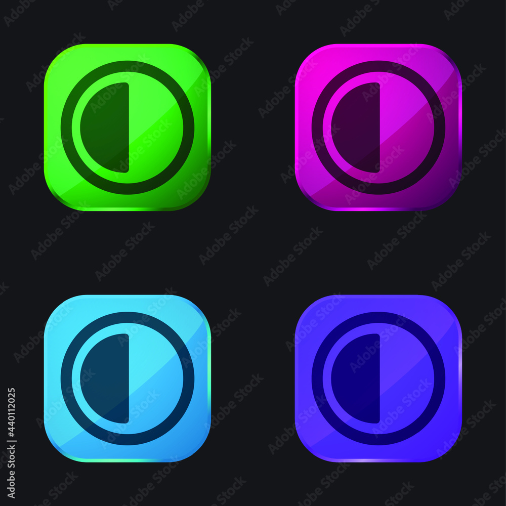 30 Minutes four color glass button icon 30 Minutes four color glass button icon