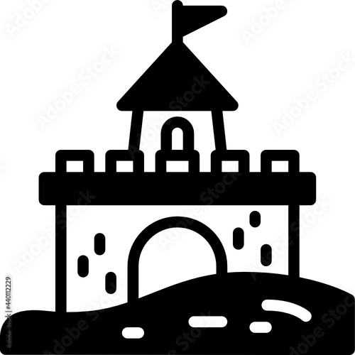 sand castle glyph icon