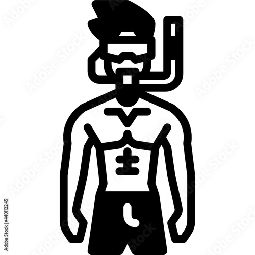 snorkel glyph icon