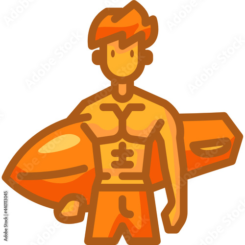 surfer line icon
