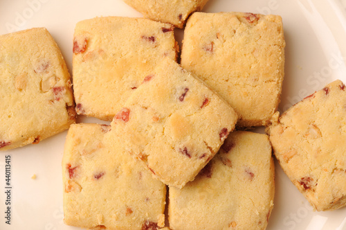 Hydrabadi Nan khatai or Nankhatai is and popular sweet biscuit made with butter, rifined  flour and dryfruits. photo