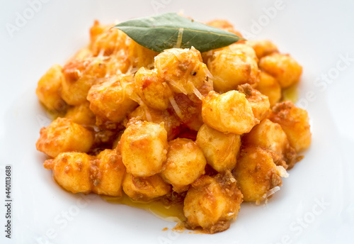 potato gnocchi with tomato Ragu