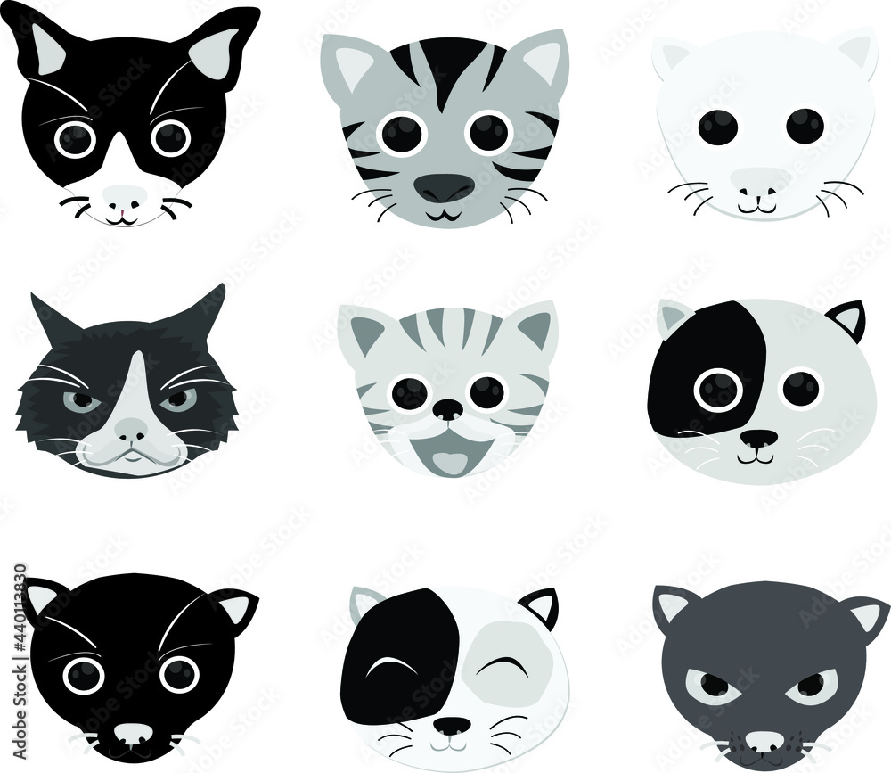 kitten face Cat vector cartoon character kitten face Cat vector cartoon character
