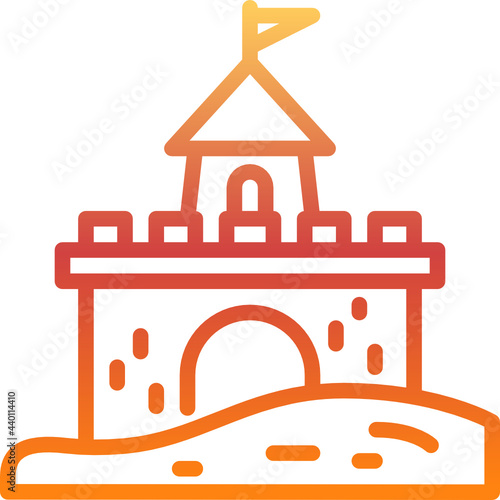 sand castle flat icon