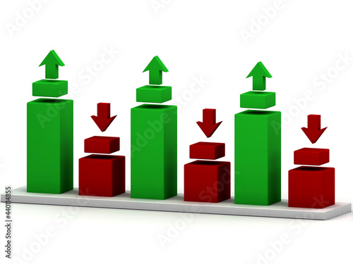 3d rendering Stock market online business concept. business Graph 