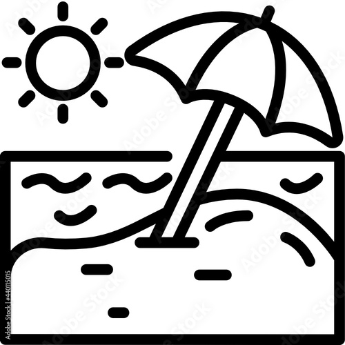 parasol line icon