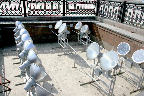 Street lamps - spotlights on the territory of Moscow State University