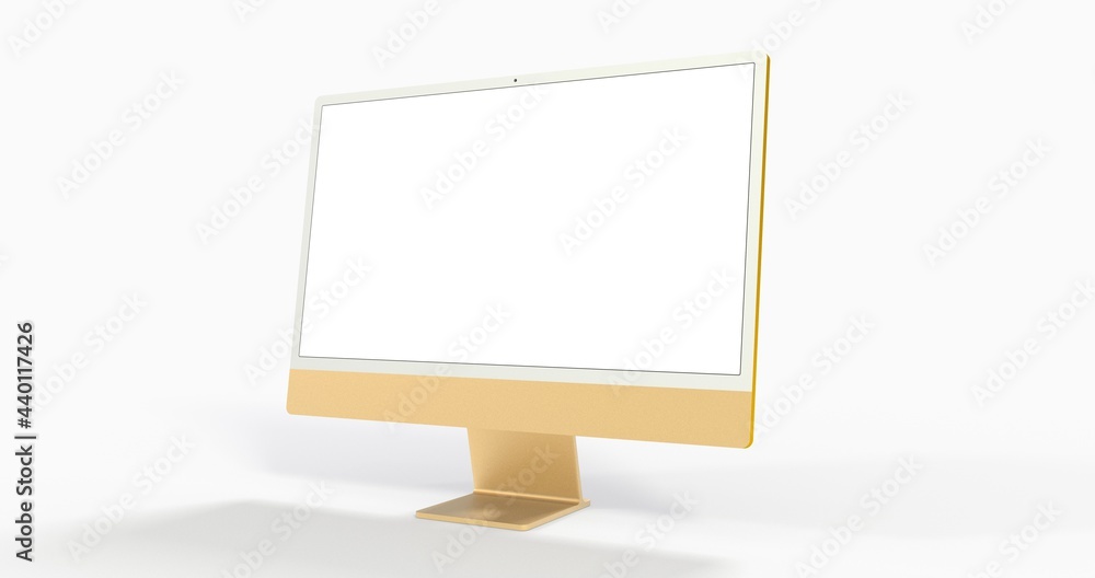 Realistic flat screen computer monitor 3de style mockup with blank screen isolated 3d Realistic flat screen computer monitor 3de style mockup with blank screen isolated 3d