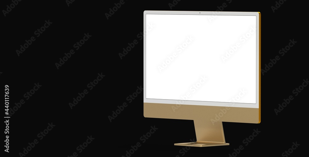 Computer display mock up with blank white screen. Stylish desktop computer mockup. Computer display mock up with blank white screen. Stylish desktop computer mockup.