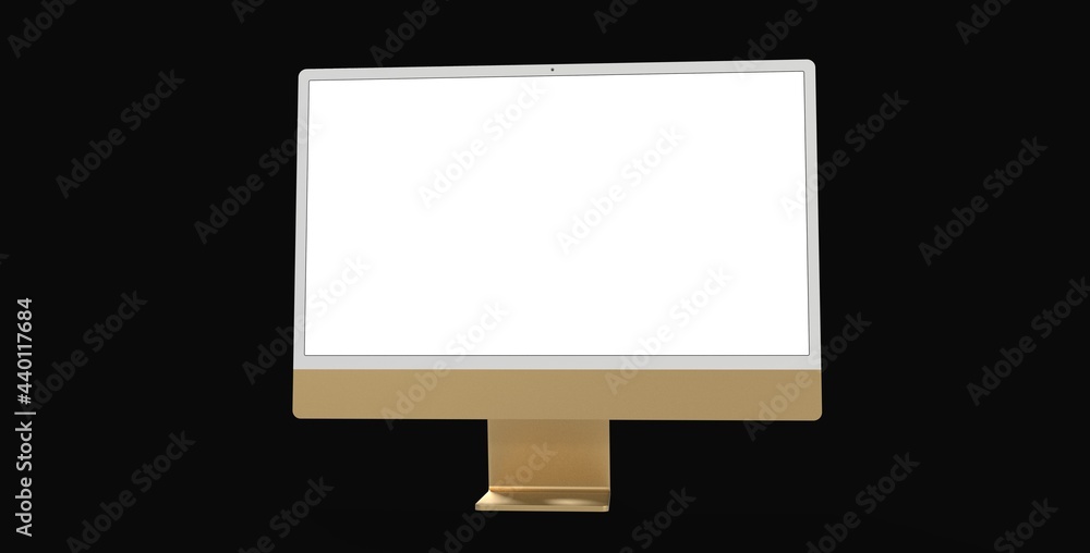 Computer display mock up with blank white screen. Stylish desktop computer mockup. Computer display mock up with blank white screen. Stylish desktop computer mockup.
