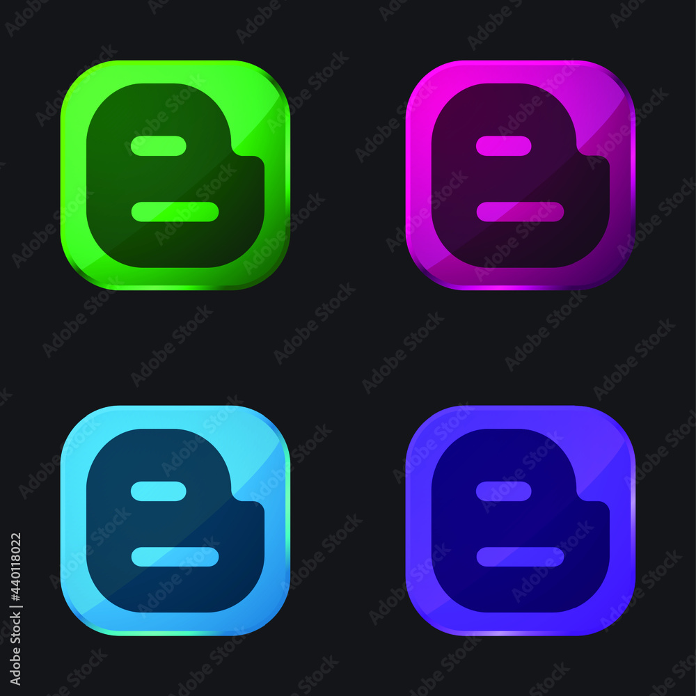 Big Blogger Logo four color glass button icon Big Blogger Logo four color glass button icon