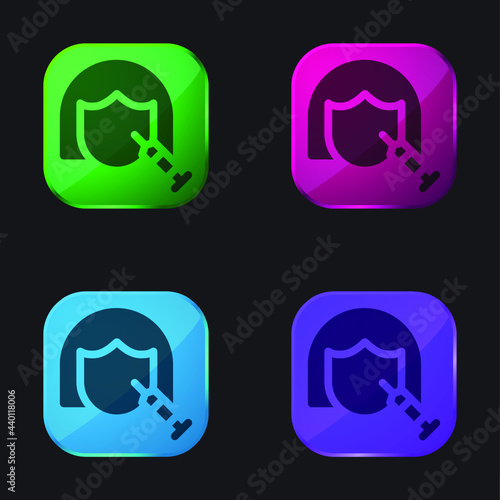 Botox four color glass button icon