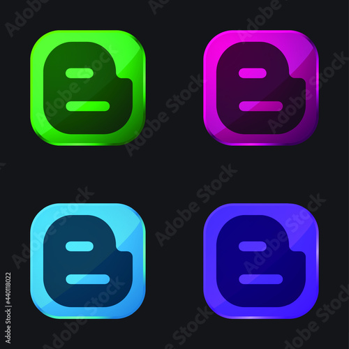 Big Blogger Logo four color glass button icon