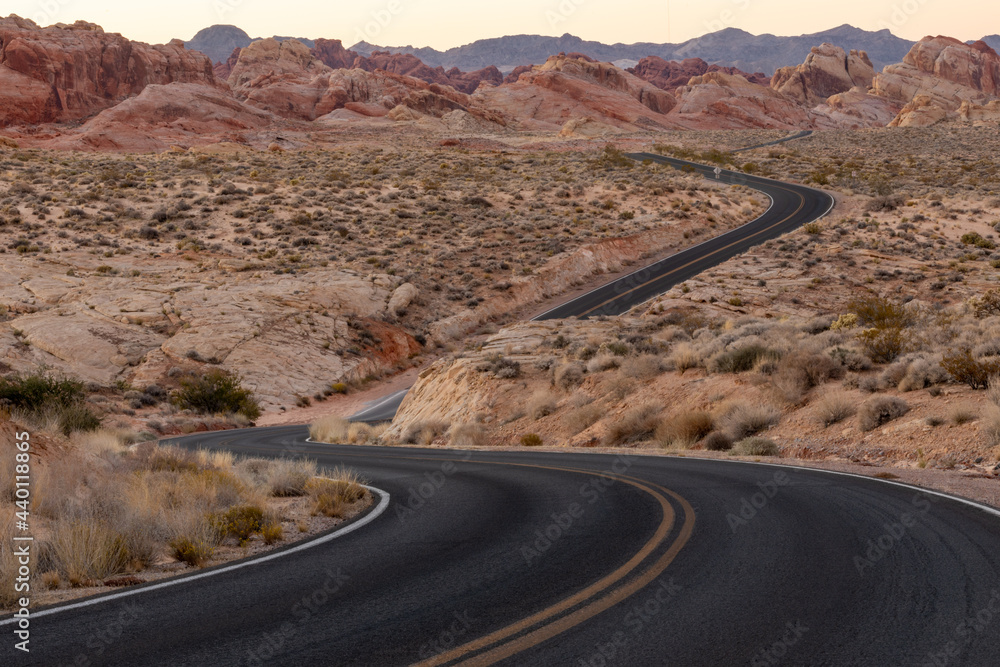 Valley of Fire, Nevada. Road in the desert
