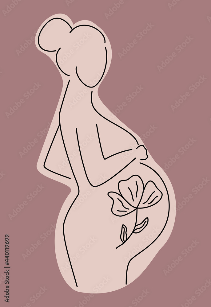 pregnant woman abstract line art style design conceptual beauty vector illustration pregnant woman abstract line art style design conceptual beauty vector illustration
