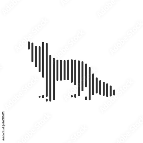 Fox black barcode line icon vector on white background.