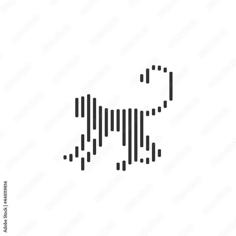 Monkey black barcode line icon vector on white background. Monkey black barcode line icon vector on white background.