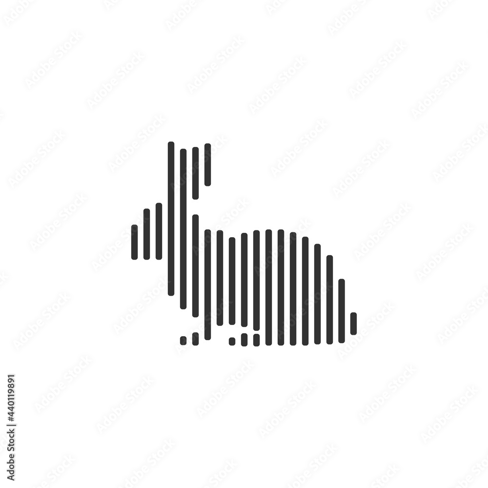 Bunny black barcode line icon vector on white background. Bunny black barcode line icon vector on white background.