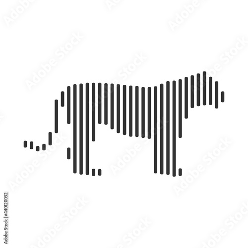 Tiger black barcode line icon vector on white background.
