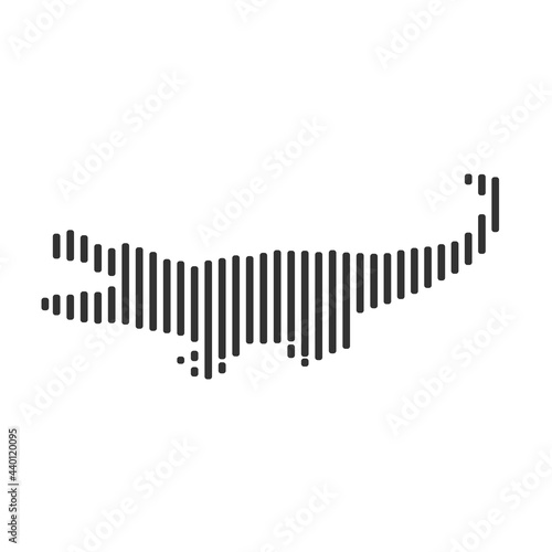 Crocodile black barcode line icon vector on white background.