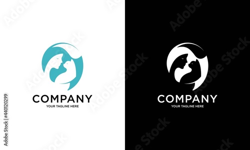 Pet lover. People, Cats. Pet care logo. illustration of woman hugging cat, heart pet