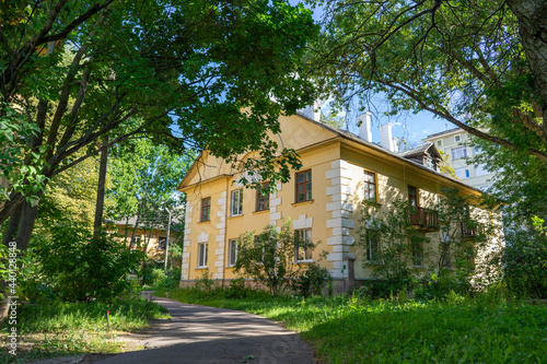 Residential quarter of post-war buildings Osmolovka in the center of Minsk