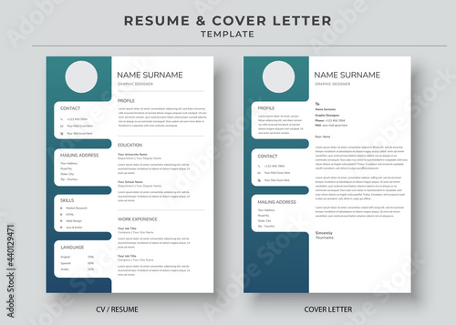 Resume and Cover Letter template, Minimalist resume, Cv professional jobs resumes