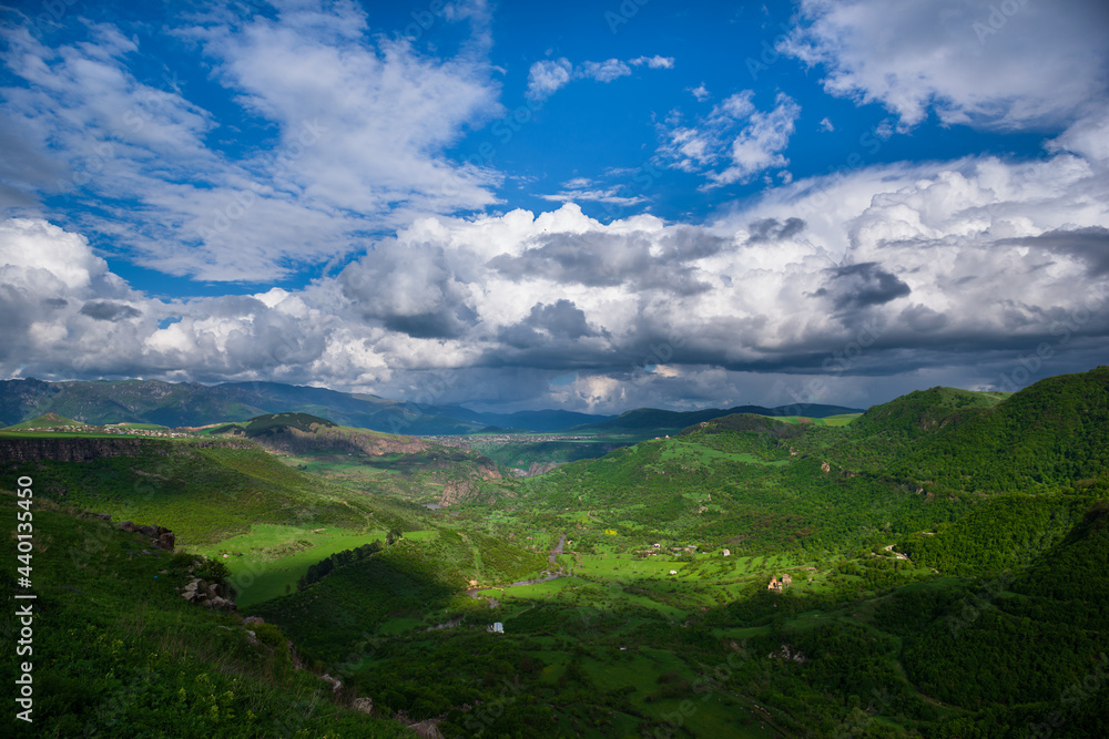 Naklejka premium Beautiful view of rocky landscape with canyon and Dzoraget river