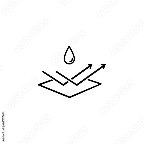 water repellent surface icon, linear sign isolated on white background - editable vector illustration eps10