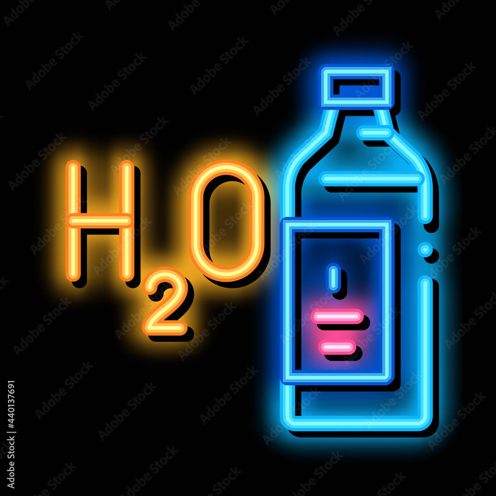 water h2o bottle neon light sign vector. Glowing bright icon water h2o bottle sign. transparent symbol illustration water h2o bottle neon light sign vector. Glowing bright icon water h2o bottle sign. transparent symbol illustration