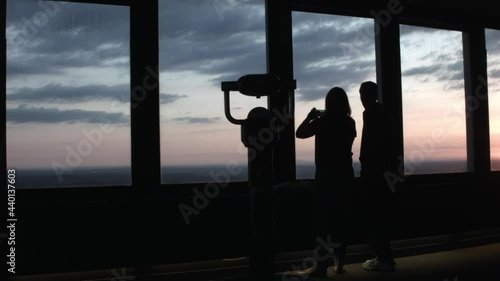 skywalk toruist viewing boston silhouette photo