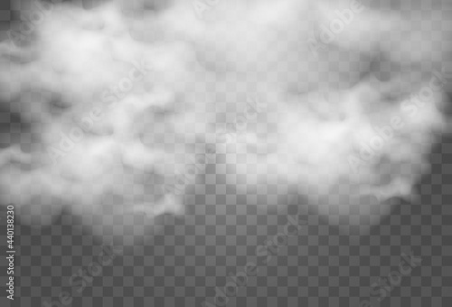 Vector illustration of clouds on a transparent background.Realistic rain clouds. 