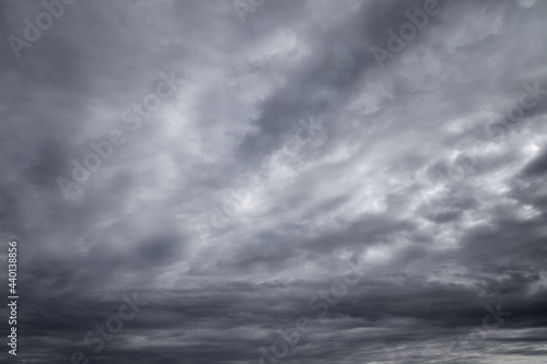 Cloudy dark stormy sky. Natural background