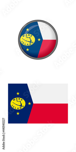 Free Download Wake Island flag icons on a white background. Vector image: Wake Island flag and button. You can use it to create a website, print brochures, booklets, flyers, and travel guides. - GFXLoad