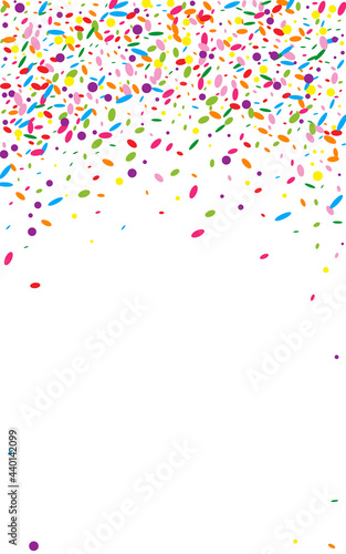 Orange Dot Background White Vector. Round Isolated Card. Celebration Texture. Rainbow Confetti Flying Template.