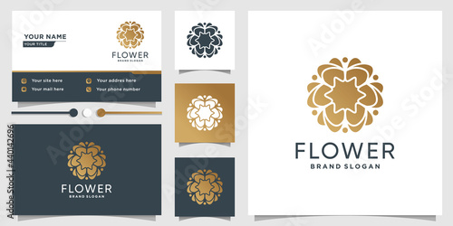 Abstract flower logo template Premium Vector