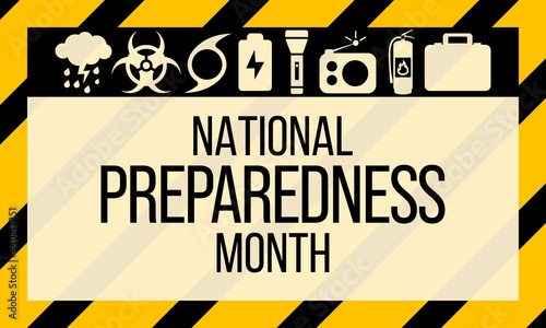 National Preparedness month (NPM) is observed every year in September,  to promote family and community disaster planning now and throughout the year. vector illustration