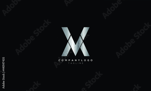 MV VM M AND V Abstract initial monogram letter alphabet logo design