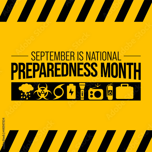 National Preparedness month (NPM) is observed every year in September,  to promote family and community disaster planning now and throughout the year. vector illustration