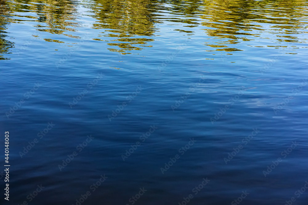 Reflection of trees on the surface of the water in the river. Reflection of trees on the surface of the water in the river.