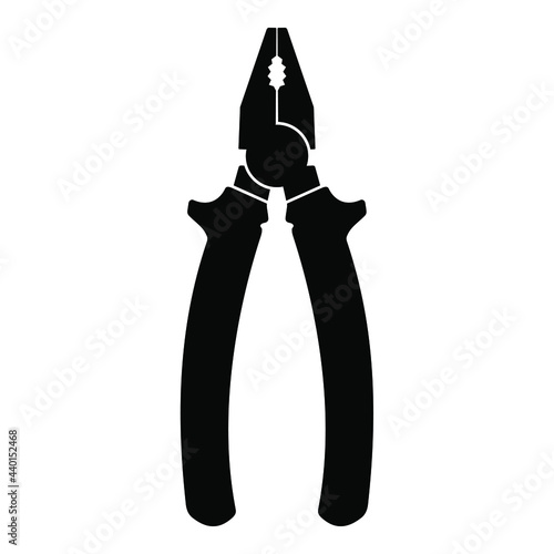 Simple pliers, tool, equipment vector icon isolated on white background