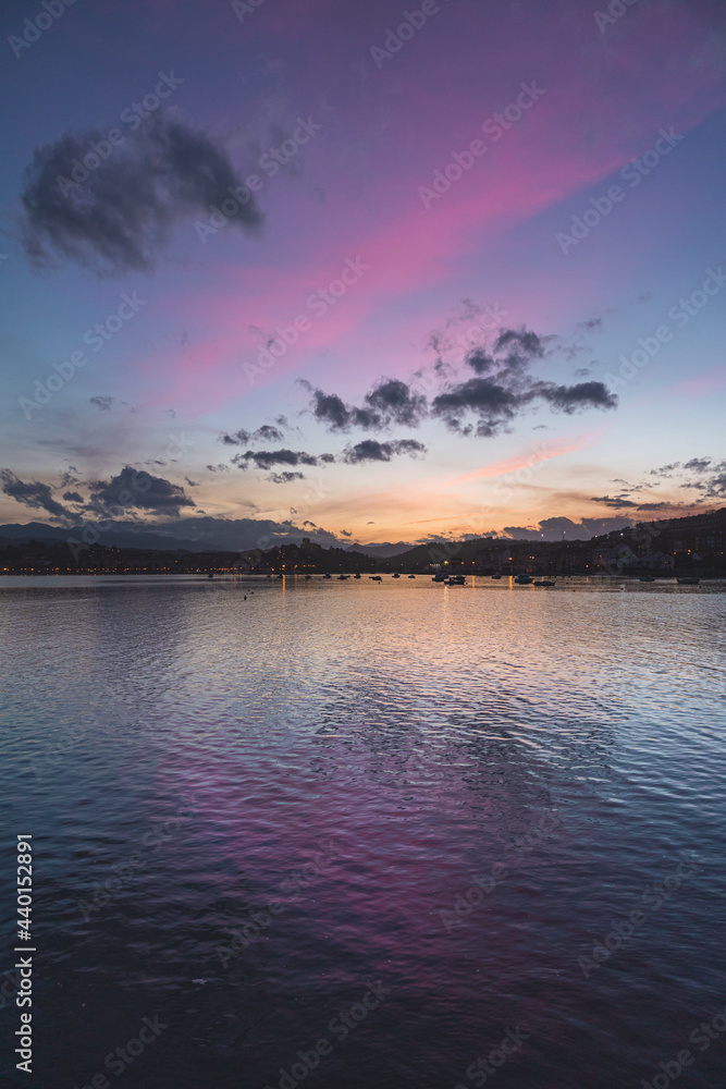 Spain, Cantabria, San Vicente de la Barquera, Sea at dusk Spain, Cantabria, San Vicente de la Barquera, Sea at dusk