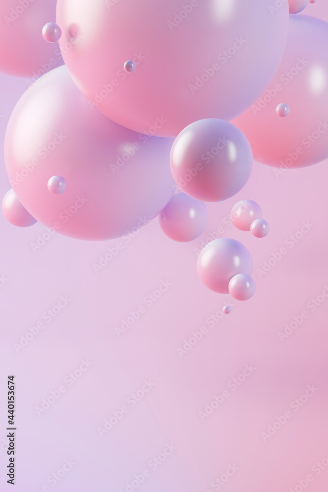 3D illustration of purple and pink spheres 3D illustration of purple and pink spheres