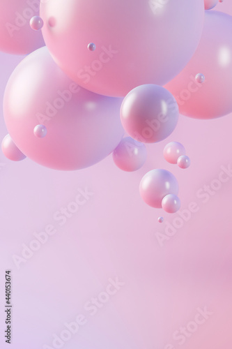 3D illustration of purple and pink spheres photo