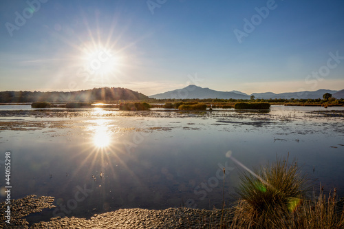 Sunset over Amvrakikos Wetlands National Park photo