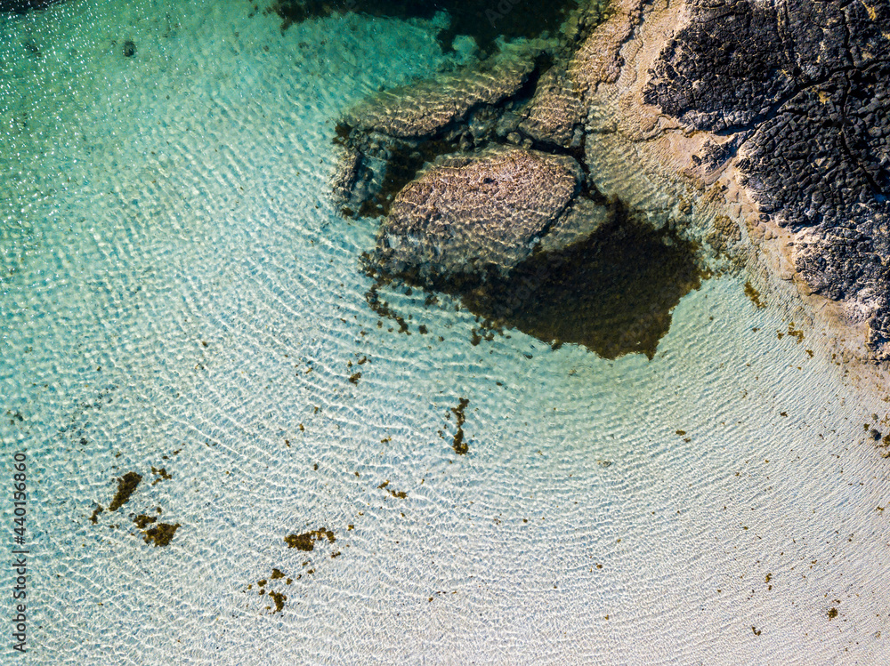 Aerial view of rocky beach, Fuerteventura Aerial view of rocky beach, Fuerteventura