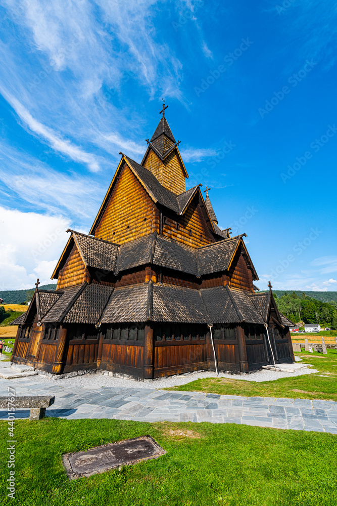 Norway, Notodden, Heddal, Exterior of Heddal Stave Church Norway, Notodden, Heddal, Exterior of Heddal Stave Church