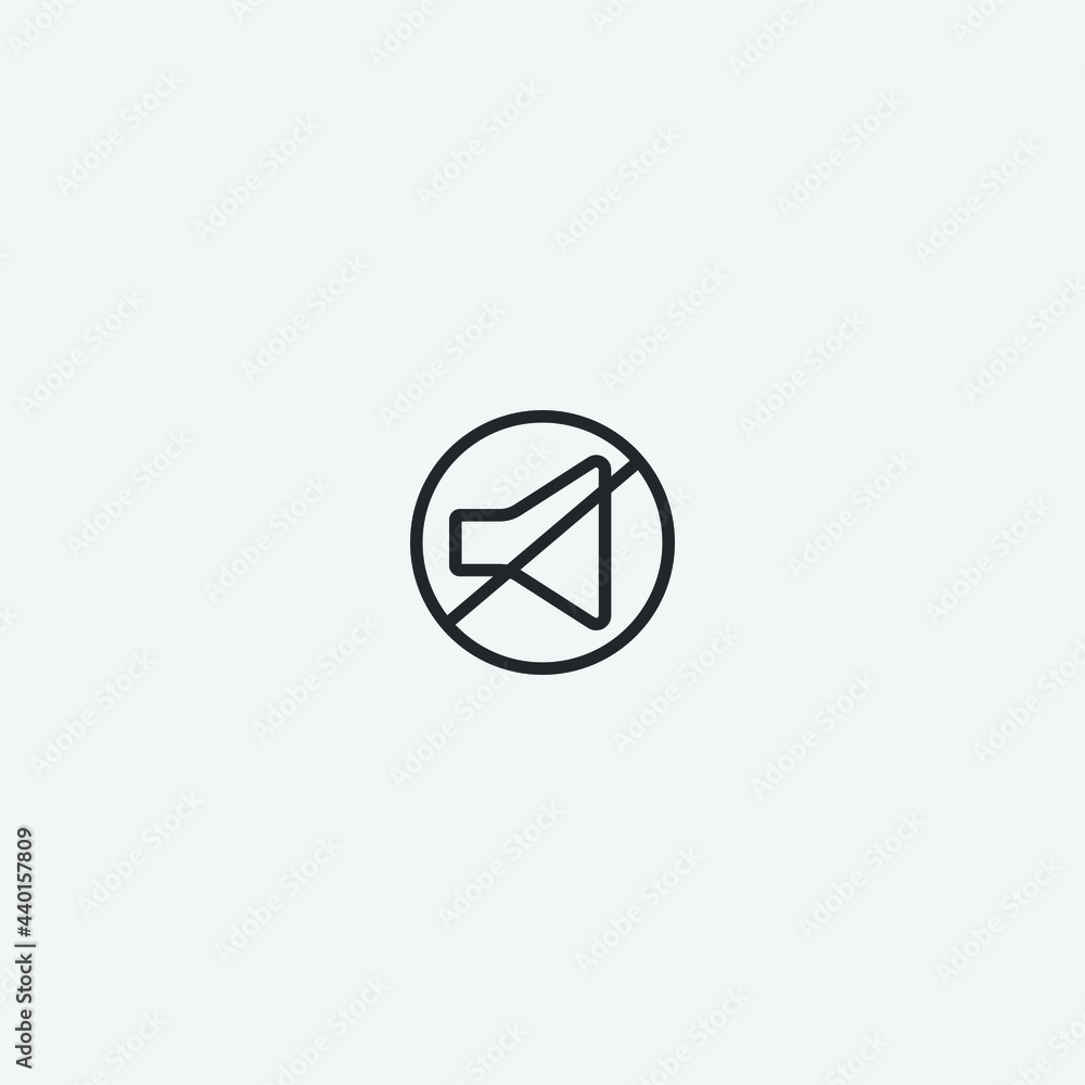 Mute vector icon illustration sign Mute vector icon illustration sign